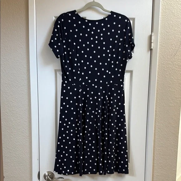 Croft & Barrow Navy Jersey Polka Dot Dress - Picture 6 of 6